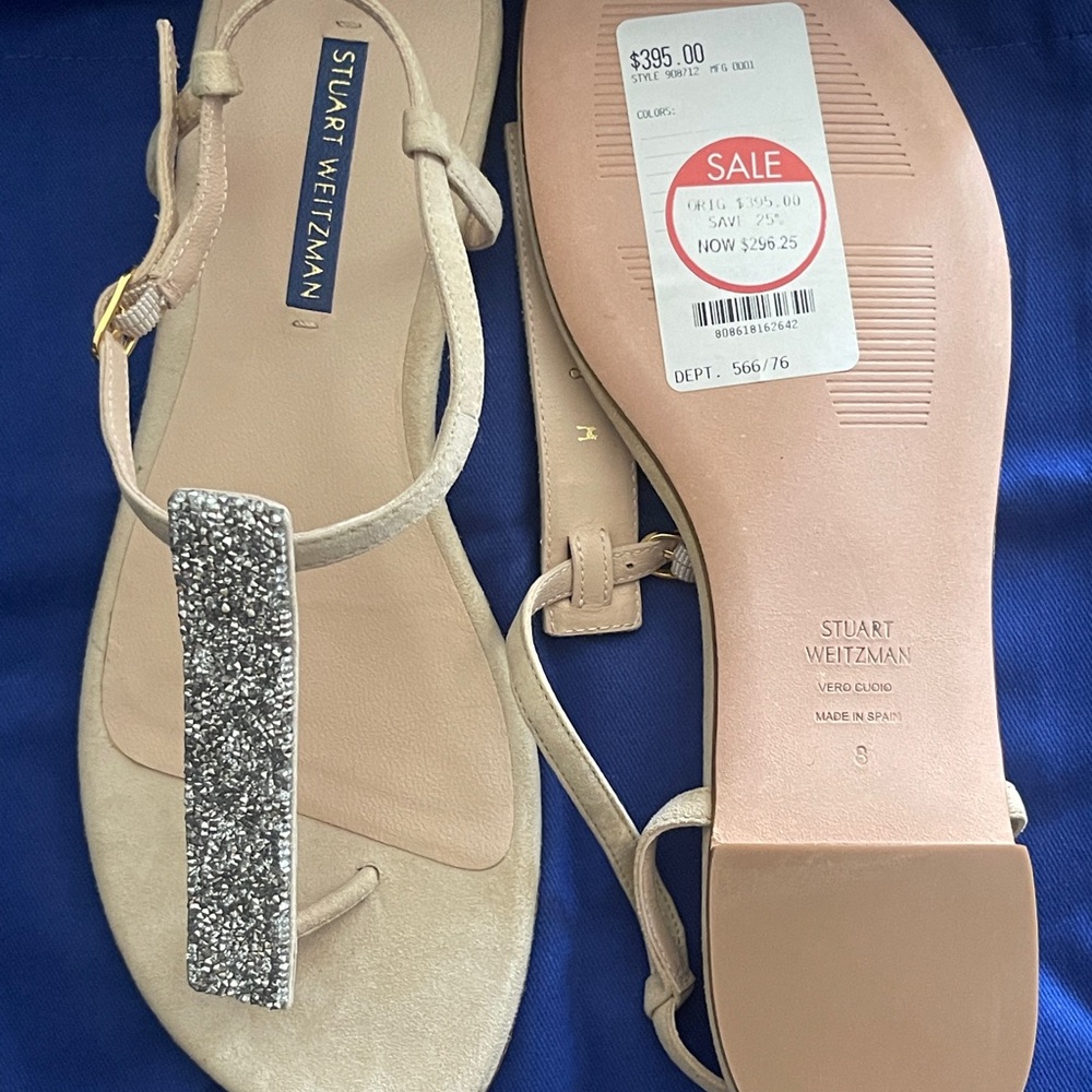 Stuart Weitzman Crystal Nude Sandals
